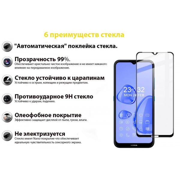 Фото - Захисне скло для смартфону BeCover for Nokia 1.4 Black (706902)