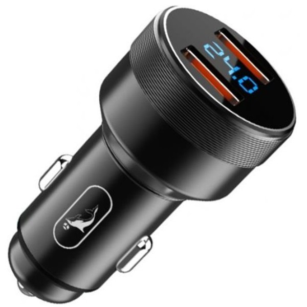 Фото - Автомобильное зарядное устройство SkyDolphin SZ05 Aluminium Double QC3.0 (2USB, 3.1A) Black (AZP-000084)