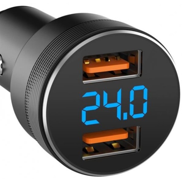 Фото - Автомобильное зарядное устройство SkyDolphin SZ05 Aluminium Double QC3.0 (2USB, 3.1A) Black (AZP-000084)