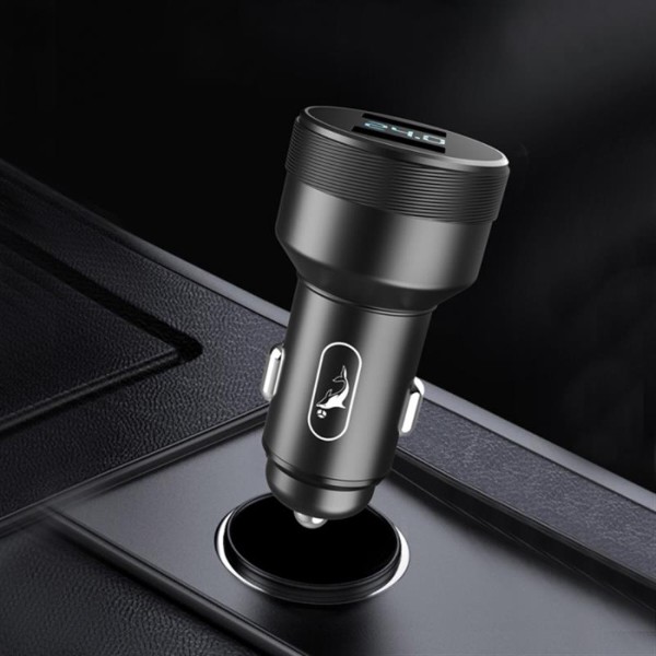 Фото - Автомобильное зарядное устройство SkyDolphin SZ05 Aluminium Double QC3.0 (2USB, 3.1A) Black (AZP-000084)