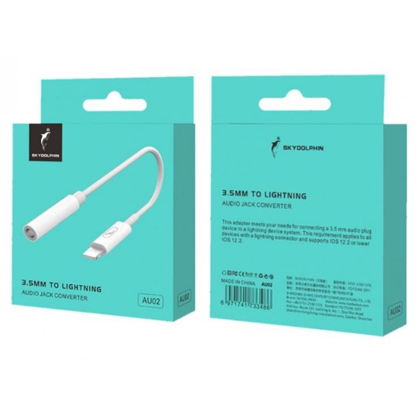 Фото - Адаптер SkyDolphin AU02 Lightning - 3.5 мм (M/F) White (SDADPT-00017)