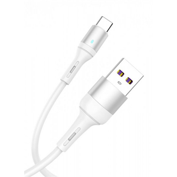Фото - Кабель синхронізації даних SkyDolphin S06T LED Smart Power USB-Type-C 1m White (USB-000556)