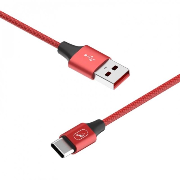 Фото - Кабель SkyDolphin S55T Neylon USB Type-C 1 м Red (USB-000437)