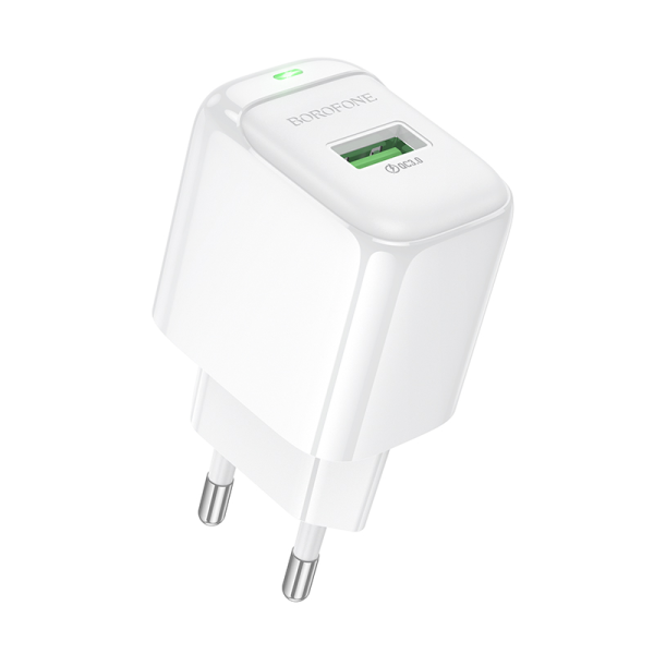 Фото - Мережевий зарядний пристрій BOROFONE BAS42A Potential single-port QC3.0 charger(EU) White (6941991113789)