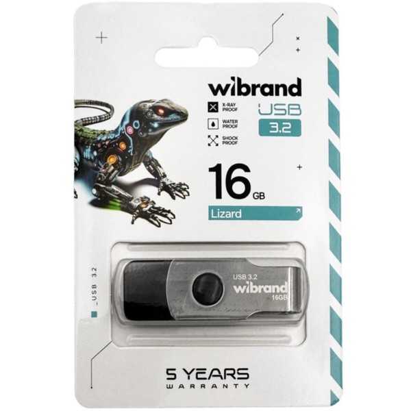 Фото - Флеш USB Wibrand USB 3.2 Gen1 Lizard 16GB Black (WI3.2/LI16P9B)