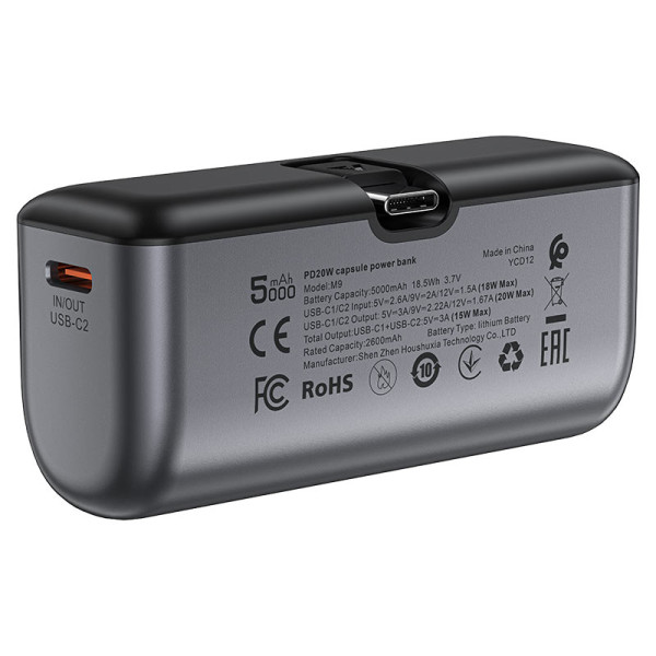 Фото - Батарея мобільна AceFast M9-5000 PD20W Black (6974316283201)