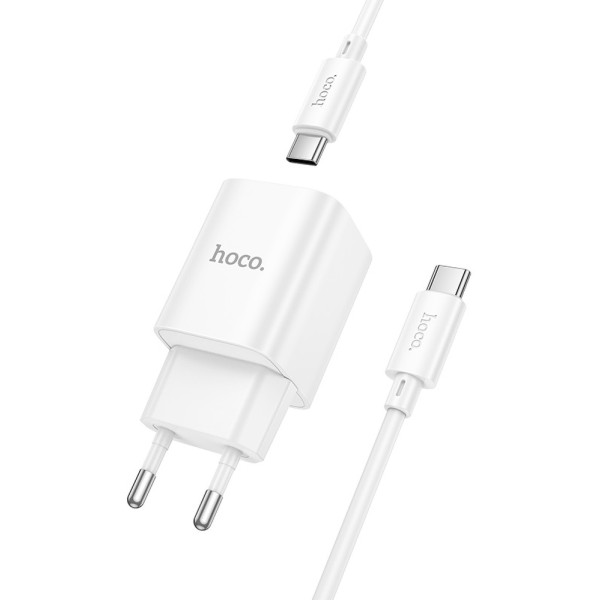 Фото - Сетевое зарядное устройство HOCO C149A Charm PD30W+QC3.0 charger set (C to C)(EU) White (6942007630351)