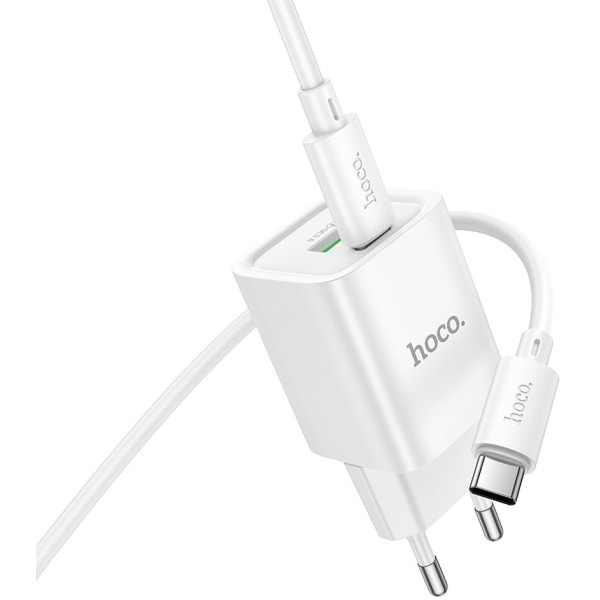 Фото - Сетевое зарядное устройство HOCO C149A Charm PD30W+QC3.0 charger set (C to C)(EU) White (6942007630351)