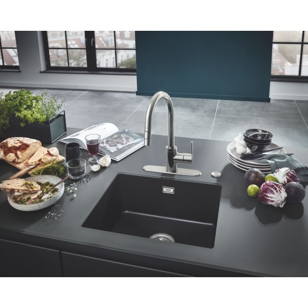 Фото - Мойка кухонная Grohe K700U 60-C 53.3/45.7 Черный Гранит (31654AP0)