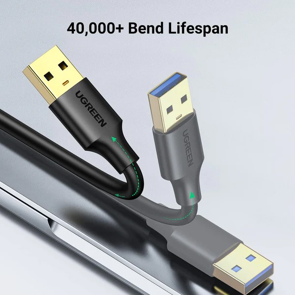 Фото - Кабель USB Type-A - USB Type-A UGREEN US128 USB-A 3.0 Male to Male 0.5m Black (10369)