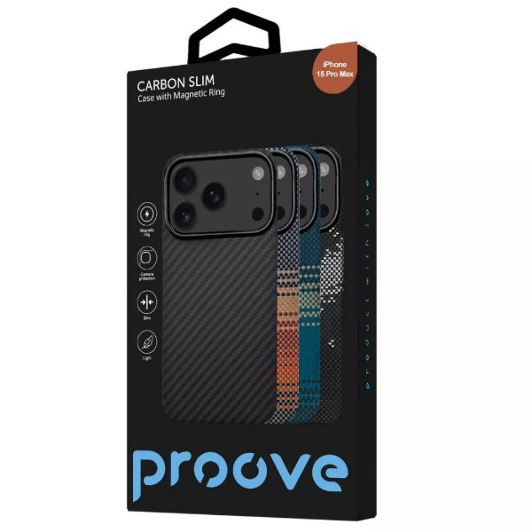 Фото - Чехол для смартфона Proove Carbon Slim with Magnetic Ring iPhone 16 Pro Max nightfall (PCCSIP16PM51)