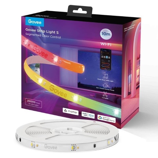 Фото - Світлодіодна стрічка Govee H612C Strip Light S With Protective Coating 10m RGBICW, WI-FI/Bluetooth White (H612CCD1)