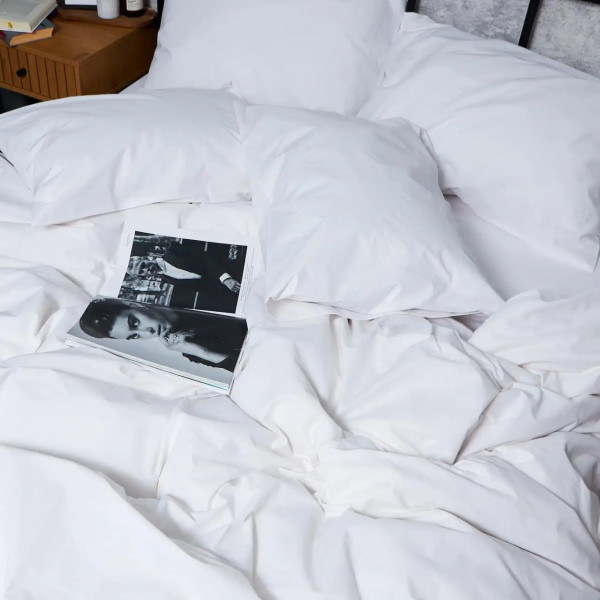 Фото - Комплект постільної білизни Moon&Star Бязь Gold Люкс «White Glow» King Size 220x240 нав. 4х50х70 (MS-820007353)