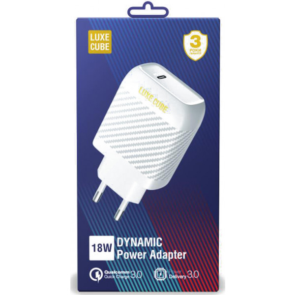 Фото - Мережевий зарядний пристрій Luxe Cube Dynamic 18W 1USBх3A White (4446689880643)