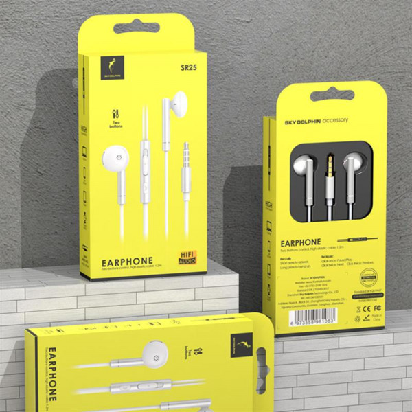 Фото - Навушники вкладиші дротові SkyDolphin SR25 Metal Silver (HF-000464)