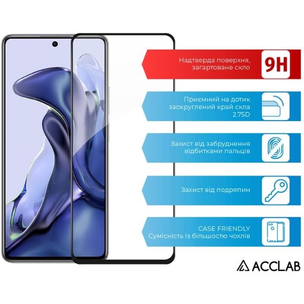 Фото - Захисне скло для смартфону ACCLAB Full Glue for Xiaomi Mi 11T Black (1283126518706)
