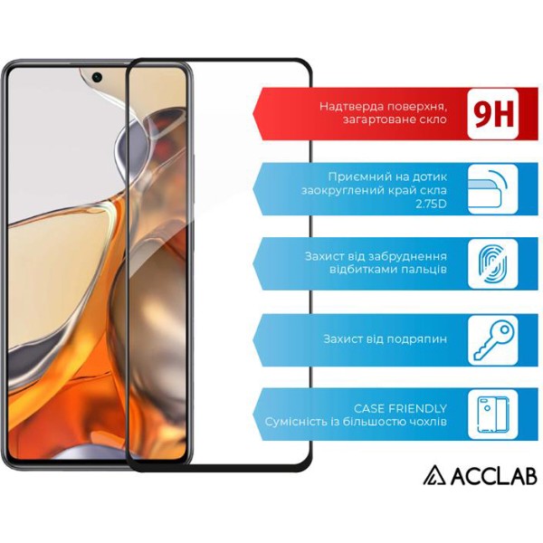 Фото - Захисне скло для смартфону ACCLAB Full Glue for Xiaomi Mi 11T Pro Black (1283126518713)