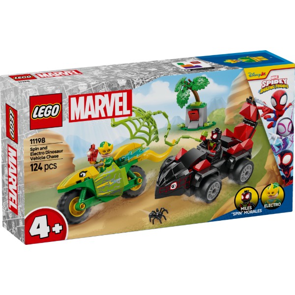 Фото - Конструктор LEGO Spidey Перегони на електромобілях з динозаврами (11198)