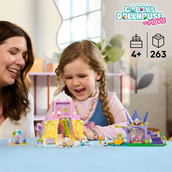 Фото - Конструктор LEGO Gabby's Dollhouse Гора солодощів і сад Кітті (11205)