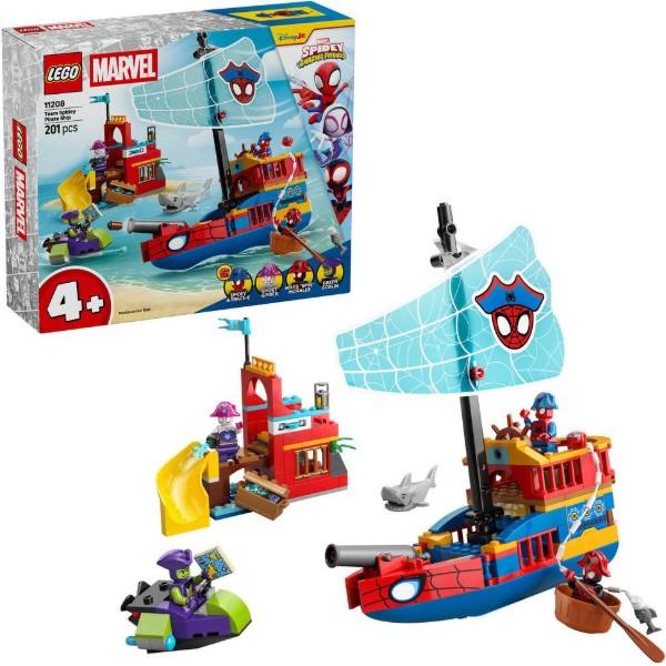 Фото - Конструктор LEGO  Spidey Піратський корабель команди Павука (11208)