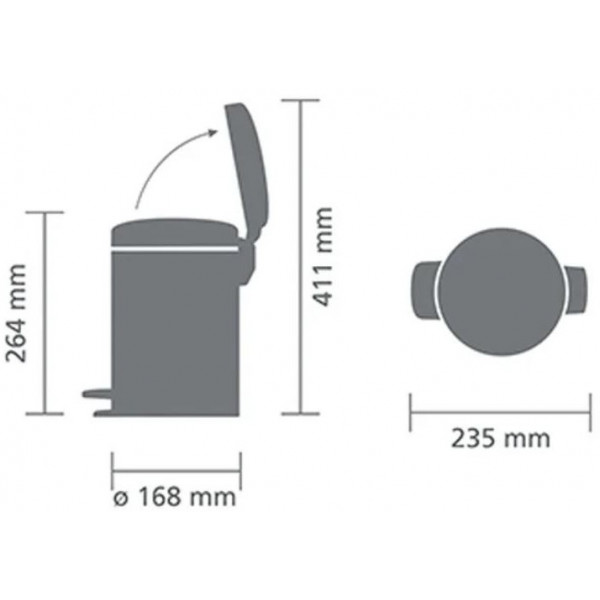 Фото - Бак для сміття з педаллю Brabantia Pedal Bin 3 л 112126