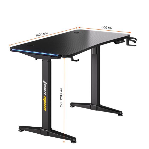 Фото - Стіл з електрорегулюванням висоти Anda Seat Terminator RGB Black (AD-D-DD1-1600L-01-B)