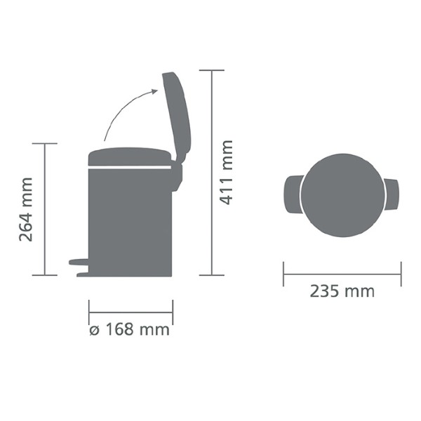 Фото - Бак для сміття з педаллю Brabantia Pedal Bin 3 л 113321