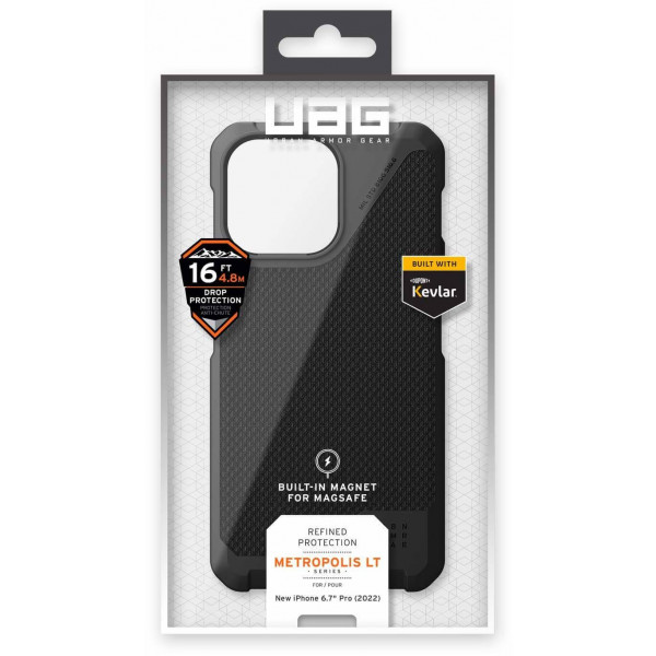 Фото - Чохол для смартфону UAG for Apple iPhone 14 Pro Max Metropolis LT Magsafe Kevlar Black (114051113940)