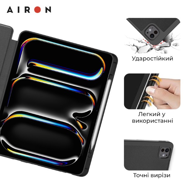 Фото - Чехол для планшета AIRON Premium SOFT for Apple iPad Pro 13 2024 с защ. пленкой и салфеткой Black (4822352781129)
