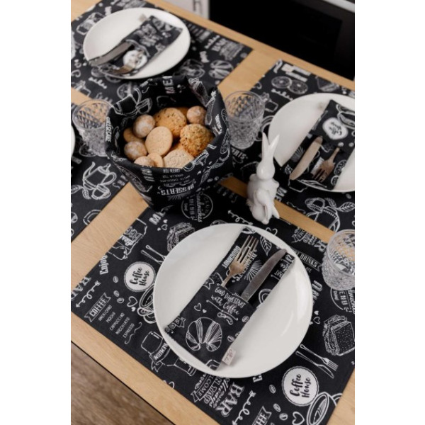 Фото - Серветка для сервірування Прованс Breakfast black 35х45 см (039619)