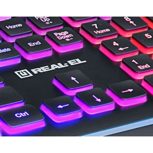 Фото - Мікропошкодження - Клавіатура дротова ігрова REAL-EL Comfort 8000 Backlit Black USB