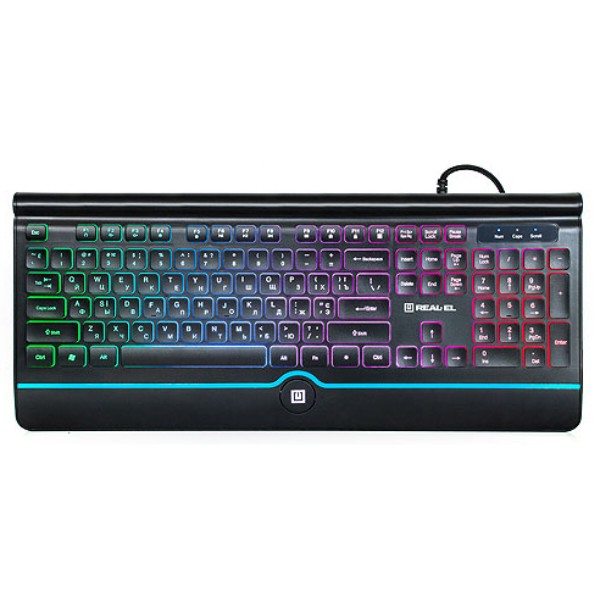 Фото - Мікропошкодження - Клавіатура дротова ігрова REAL-EL Comfort 8000 Backlit Black USB