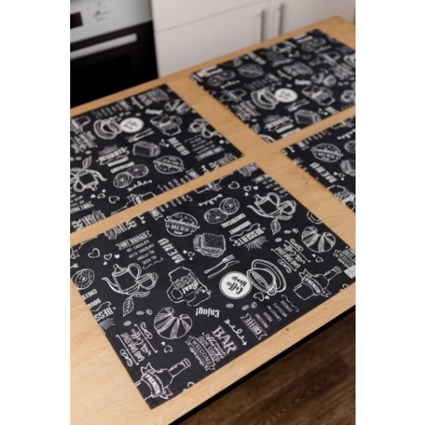 Фото - Серветка для сервірування Прованс Breakfast black 35х45 см (039619)