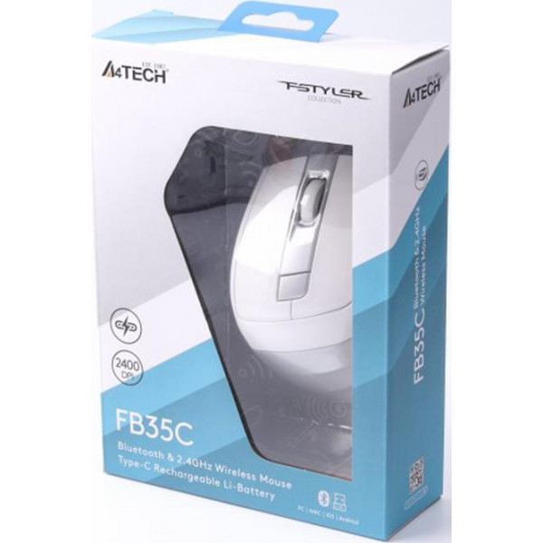 Фото - Миша бездротова A4tech Fstyler FB35C Icy White USB