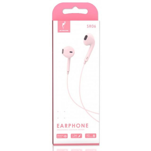 Фото - Навушники вкладиші дротові SkyDolphin SR06 Soft Pink (HF-000468)