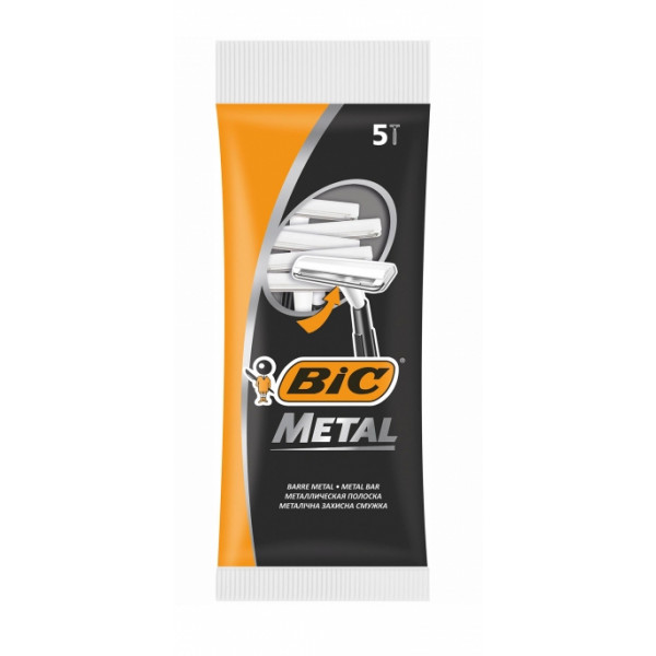 Фото - Станок чоловічий одноразовий BIC Metal 5 шт. (3086125705416)