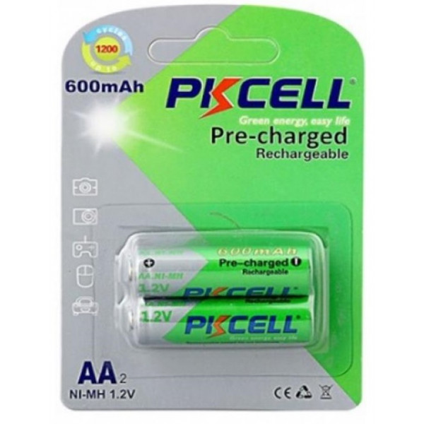 Фото - Акумулятор тип AA PKCELL Ni-MH AA/HR06 600 mAh BL 2 шт. (PC/AA600-2BA/09320)