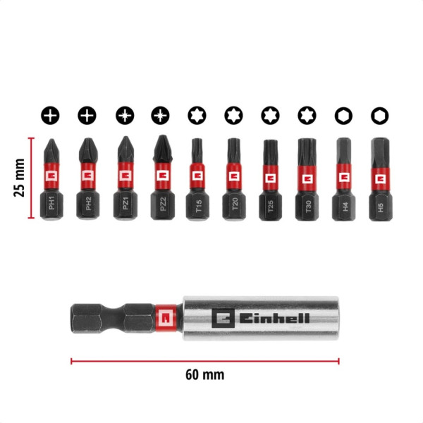 Фото - Набор бит для отвертки Einhell 25 мм 11 шт. (118673)