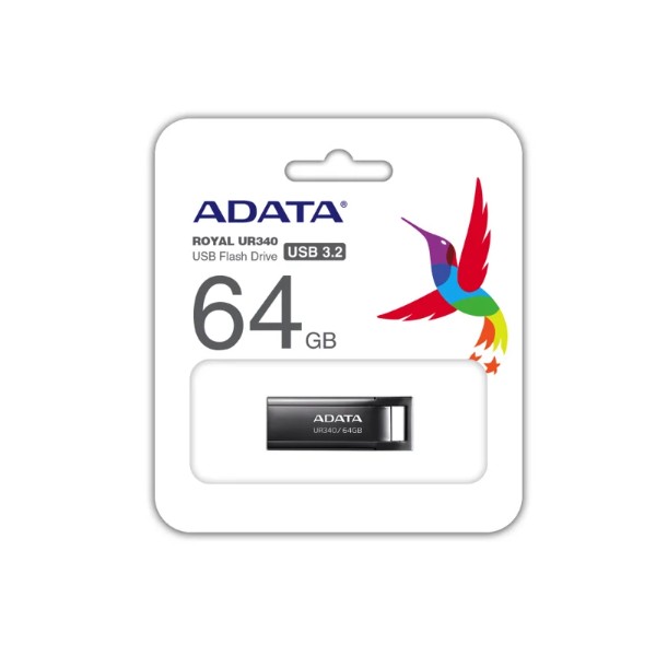 Фото - Флеш USB ADATA USB 3.2 UR340 64Gb Black (AROY-UR340-64GBK)