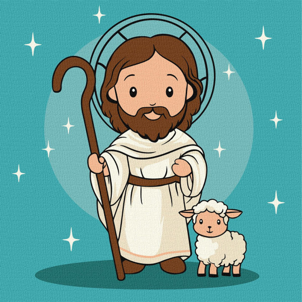 Фото - Картина за номерами Ideyka Милий Ісус 25х25 см (KHO1194) Фото - Картина за номерами Ideyka Милий Ісус 25х25 см (KHO1194)