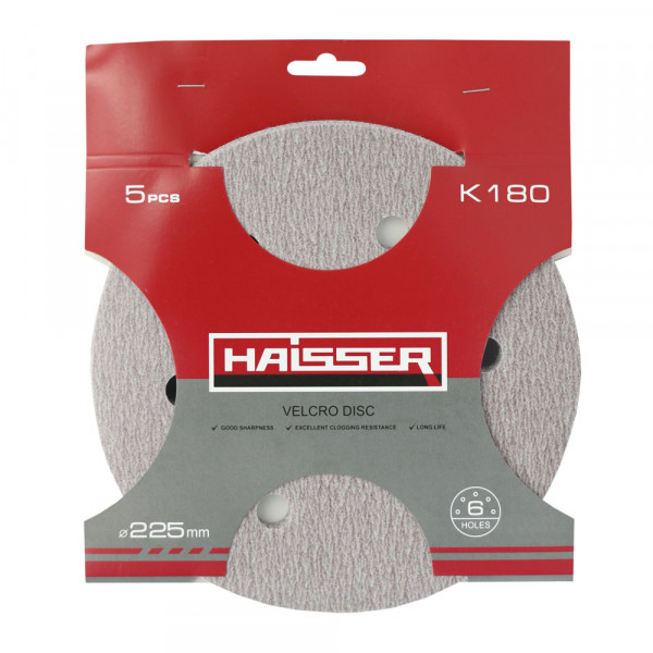 Фото - Круг шліфувальний Haisser 225 мм 5 шт. (5317334)
