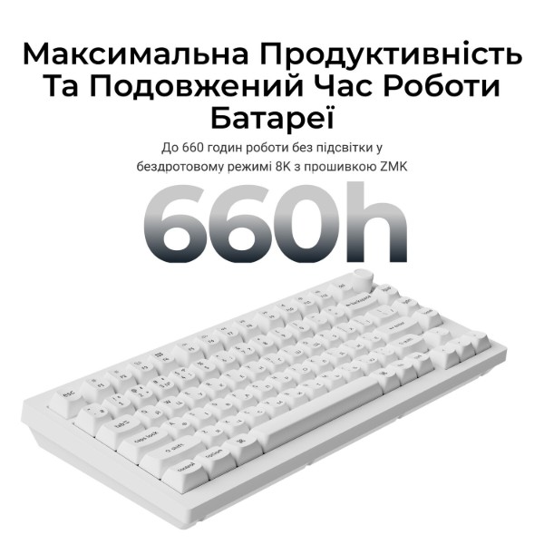 Фото - Клавиатура беспроводная Keychron V1 Ultra Red Switch White RGB (V1U-F1-UA)