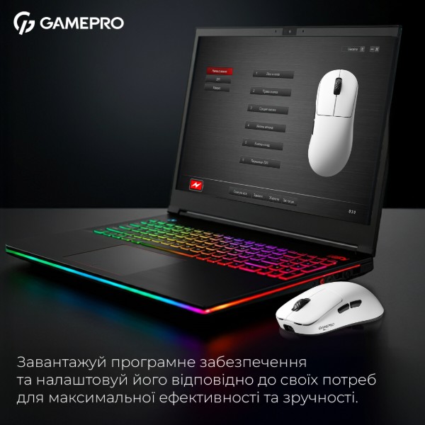 Фото - Миша бездротова ігрова GamePro Asgard Loki Wireless RGB White (GM022W)