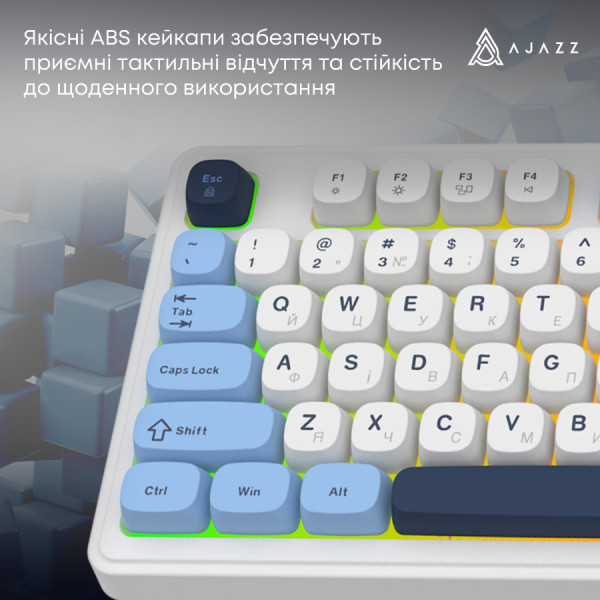 Фото - Клавиатура проводная игровая Ajazz AF98 Glacier Blue  (AF98-GB)