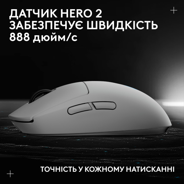 Фото - Мышь беспроводная игровая Logitech G PRO 2 LightSpeed Wireless Gaming Mouse White (910-007302)