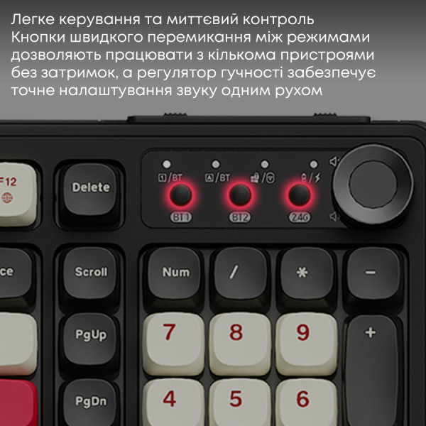 Фото - Клавиатура беспроводная игровая Ajazz AF98 PLUS Black Shark Red (AF98-PLUS-BSR)