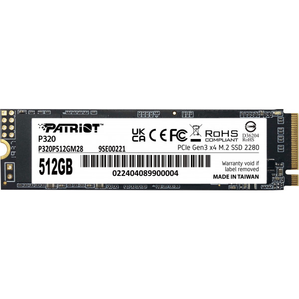 Фото - SSD-накопичувач внутрішній Patriot P320 512GB M.2 2280 PCIe 3.0 x4 NVMe TLC (P320P512GM28)