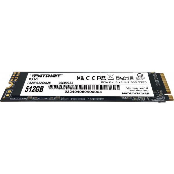 Фото - SSD-накопичувач внутрішній Patriot P320 512GB M.2 2280 PCIe 3.0 x4 NVMe TLC (P320P512GM28)