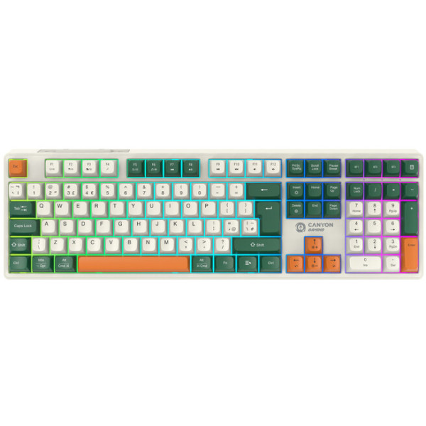 Фото - Клавіатура бездротова ігрова Canyon Shadder GKW-11 RGB Silent UA Wireless White (CND-SKBW11)