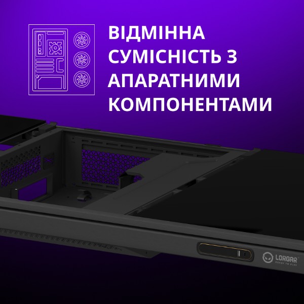 Фото - Стіл комп'ютерний Lorgar ELITE 90G Glass Black (LRG-DE90G)